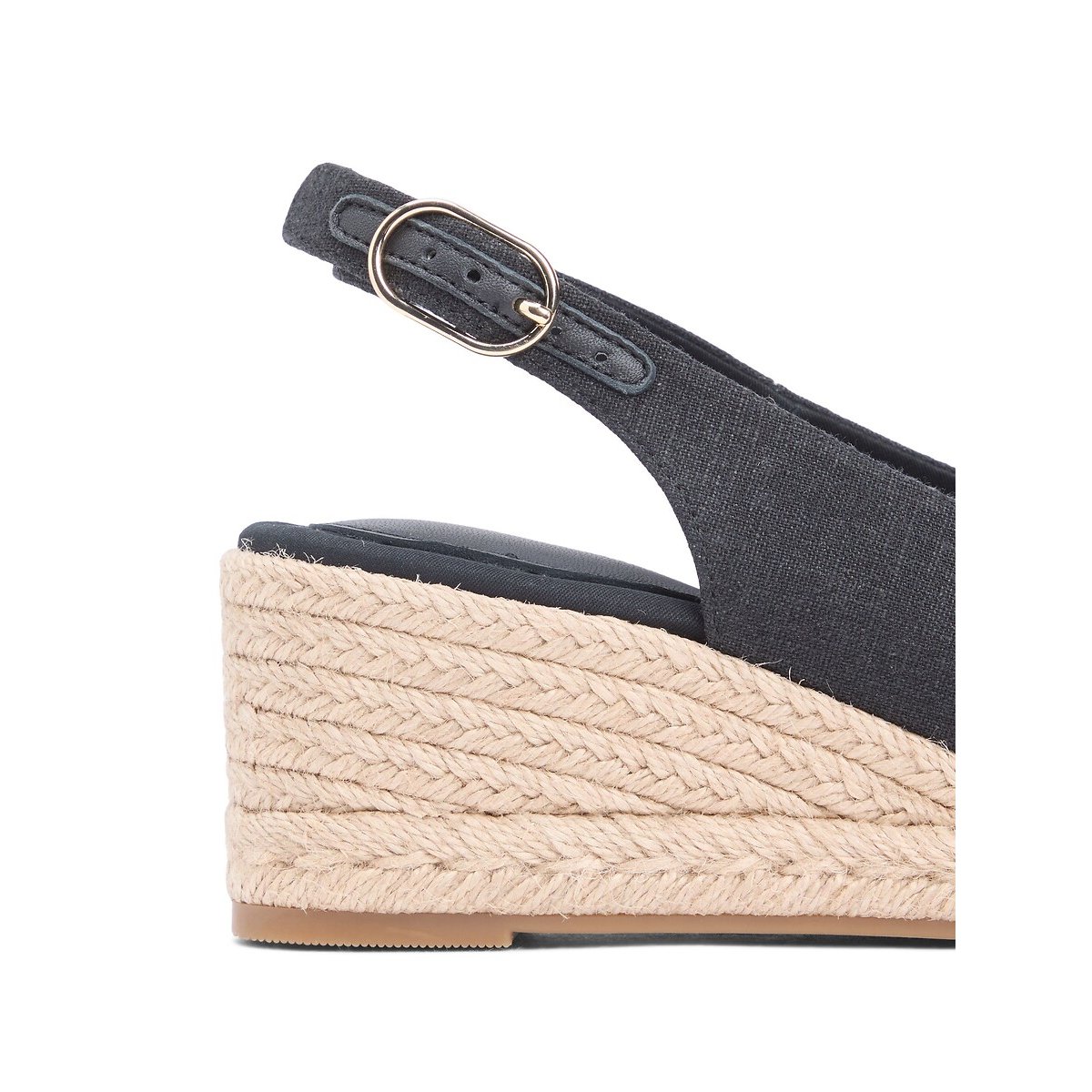 Sandales compensées slingback noir, TOMMY HILFIGER