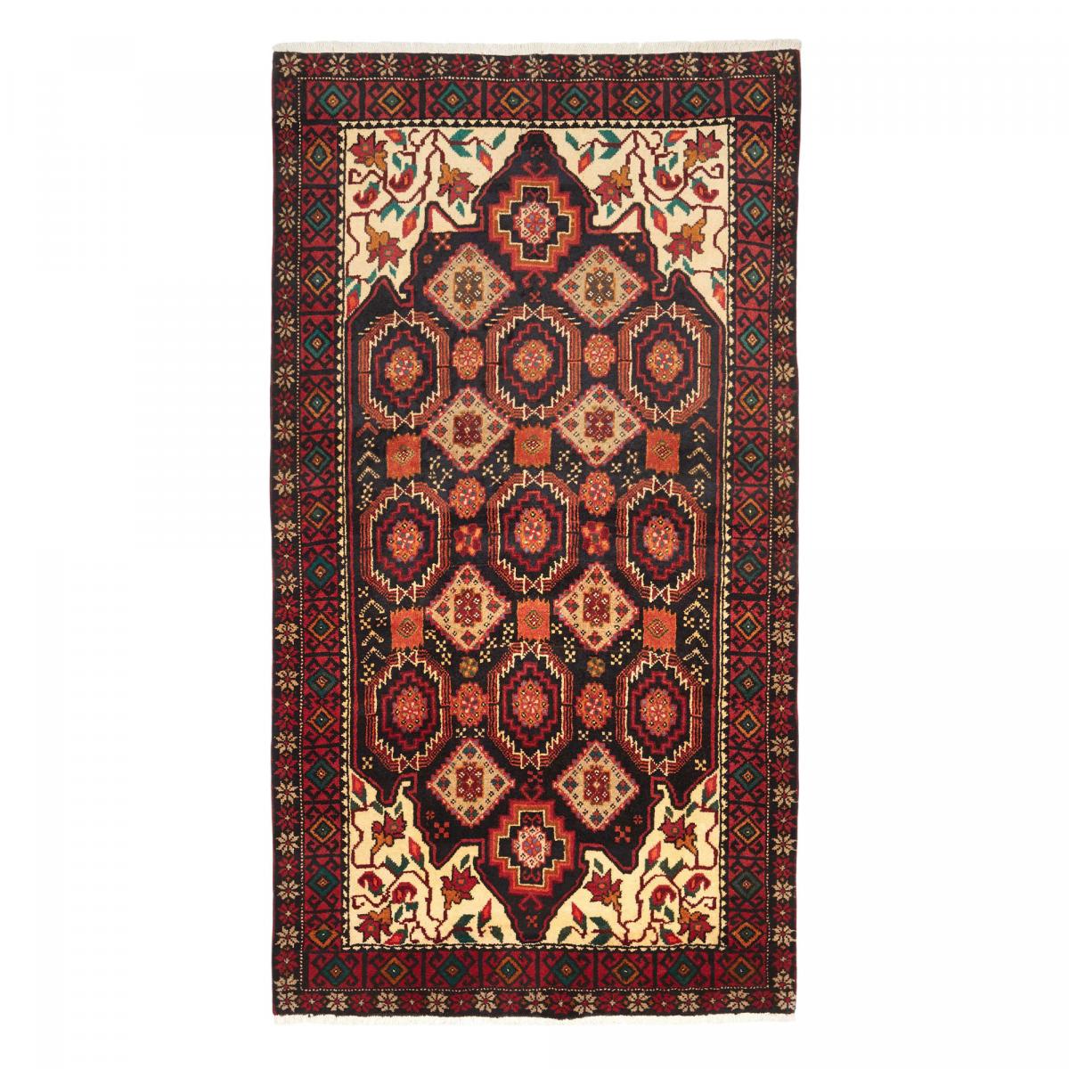 Tapis d'orient, motif oriental artisanal, noué main, BALUTSCH 4 multicolore, beige, bordeaux, UN AMOUR DE TAPIS