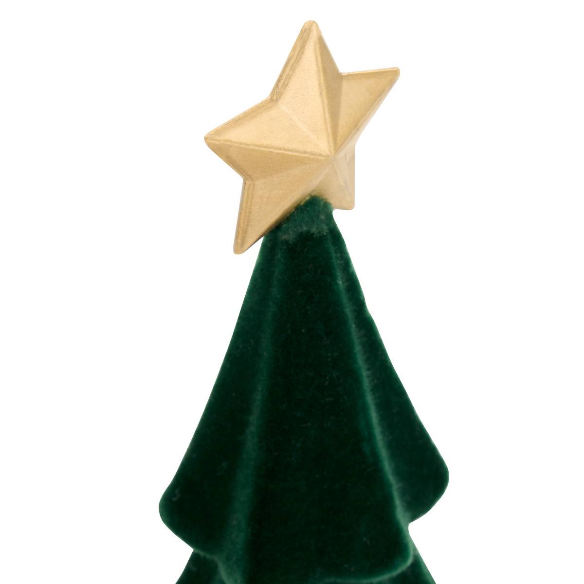 Sapin de Noël décoratif en velours vert H. 30 cm vert, FEERIC LIGHTS & CHRISTMAS