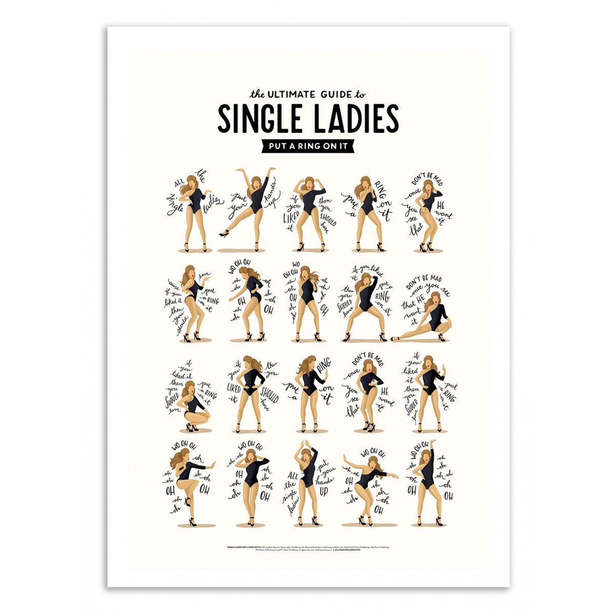 Affiche d'art - single ladies - Nour Tohme affiche d'art, WALL EDITIONS
