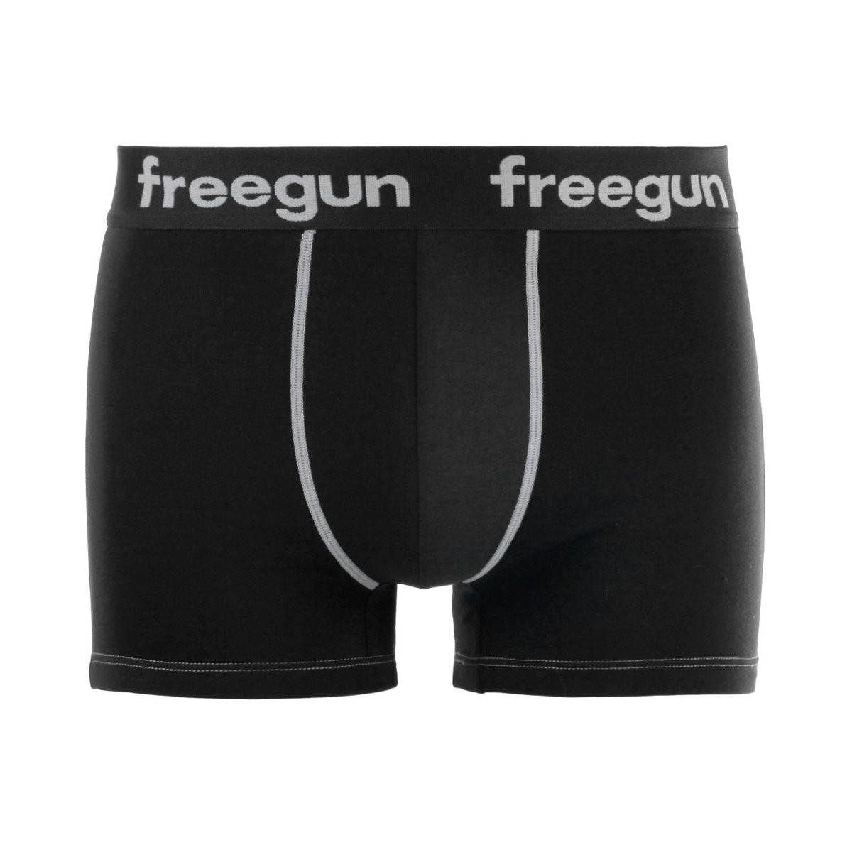 Lot De 4 Boxers Coton Uni noir/blanc, FREEGUN