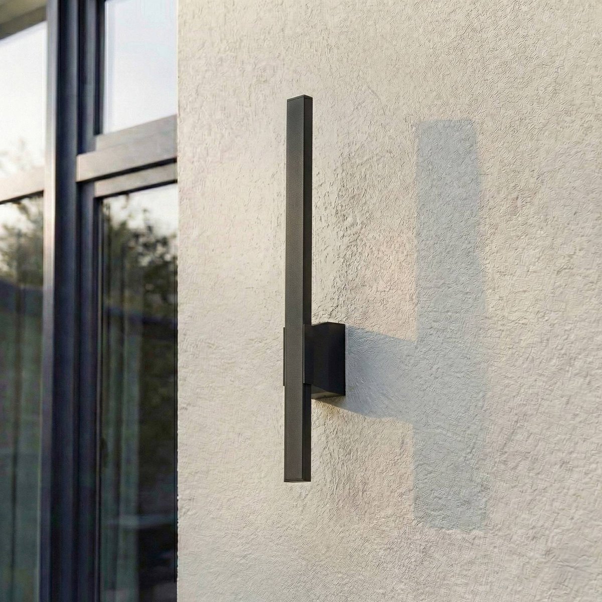 Applique extérieure en aluminium moderneLED noir, LINDBY