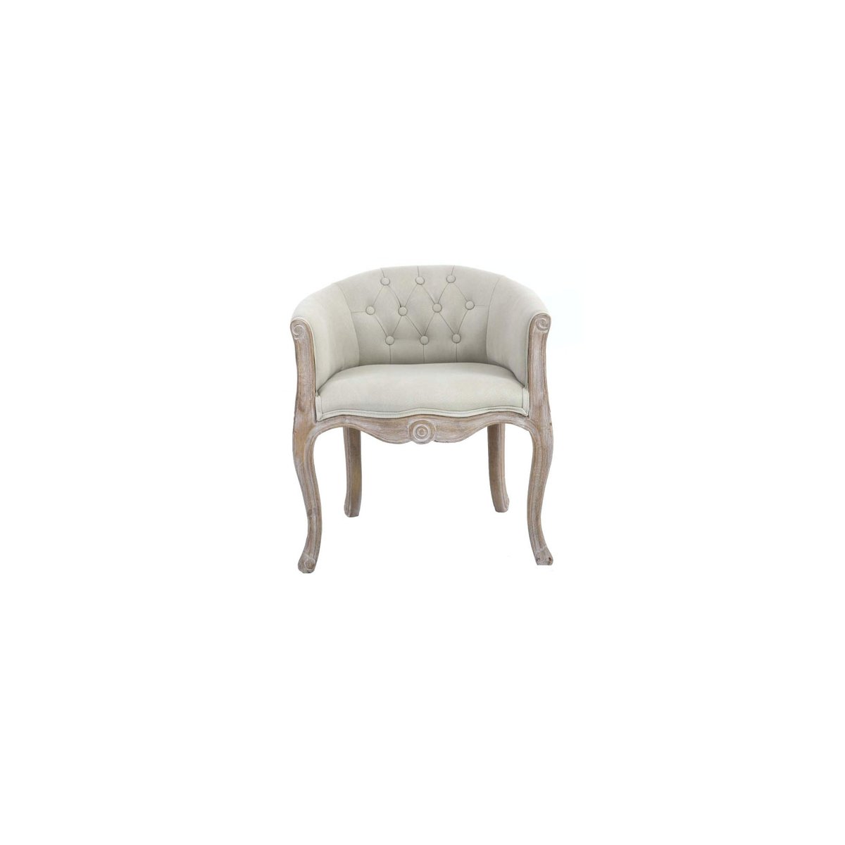 Fauteuil Capitonné Classique Beige beige, WADIGA