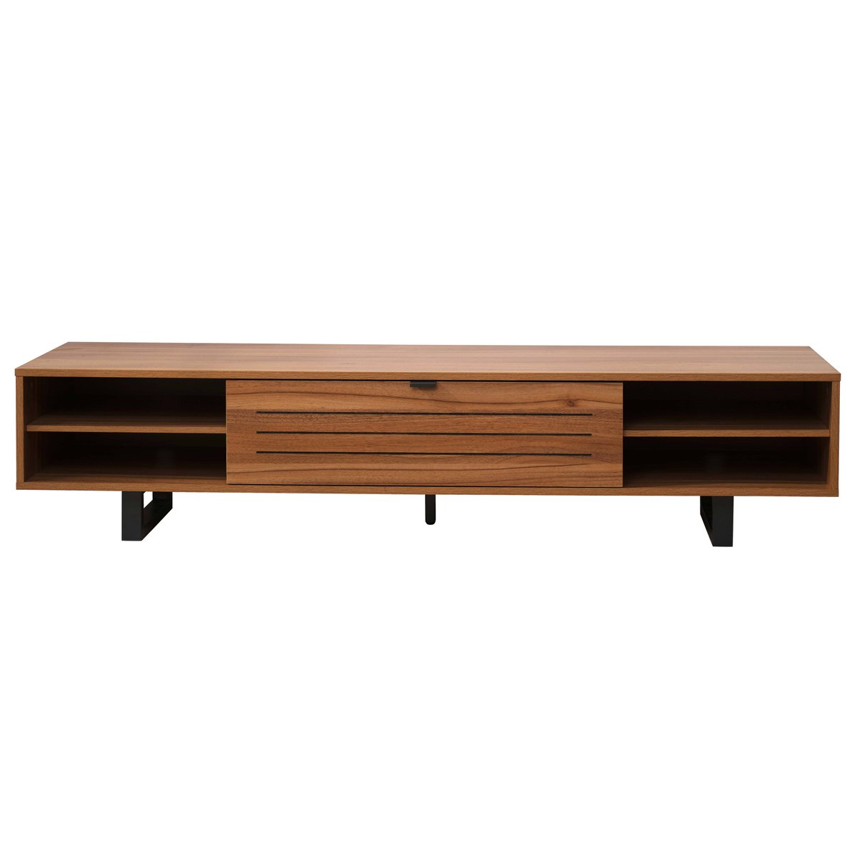 Meuble TV effet bois 160cm, JULIO marron, OVIALA
