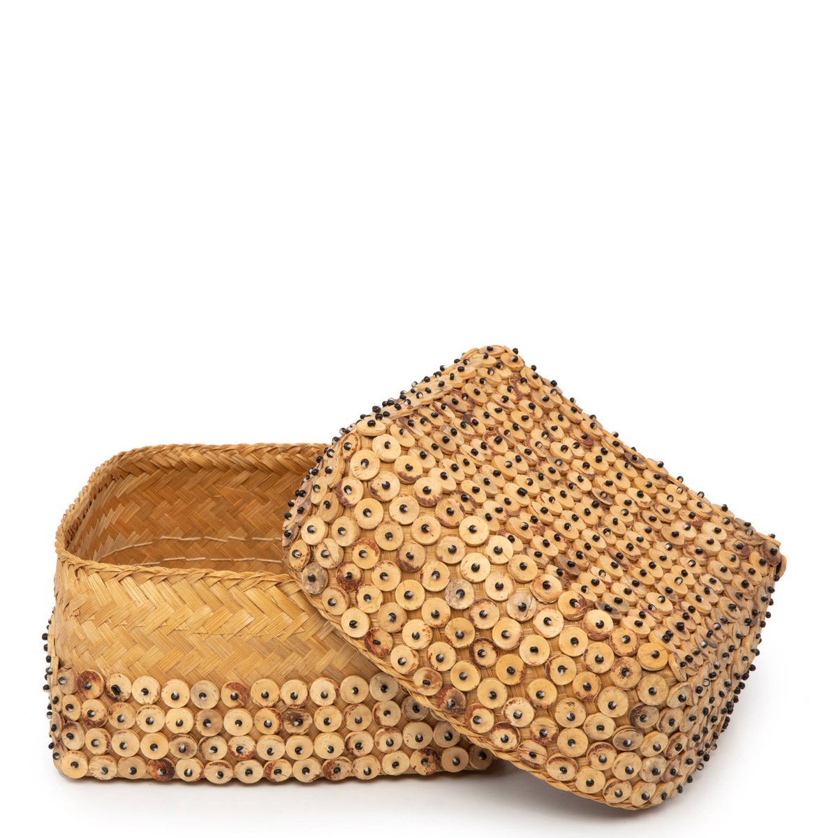 Panier en bambou et noix de coco COCONUT SHELL beige, BAZAR BIZAR