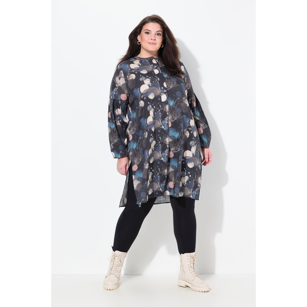 Chemisier long en coton bio marine, ULLA POPKEN