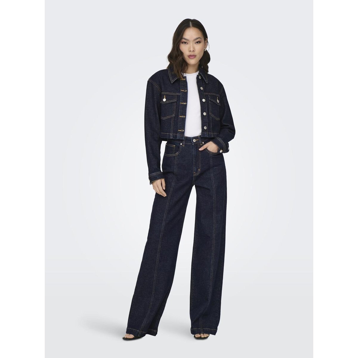 Jean À Jambe Large dark blue denim, ONLY
