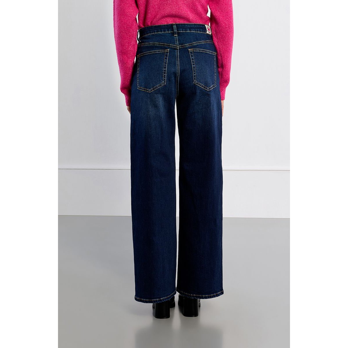 Denim taille haute, large brut denim, LILI SIDONIO