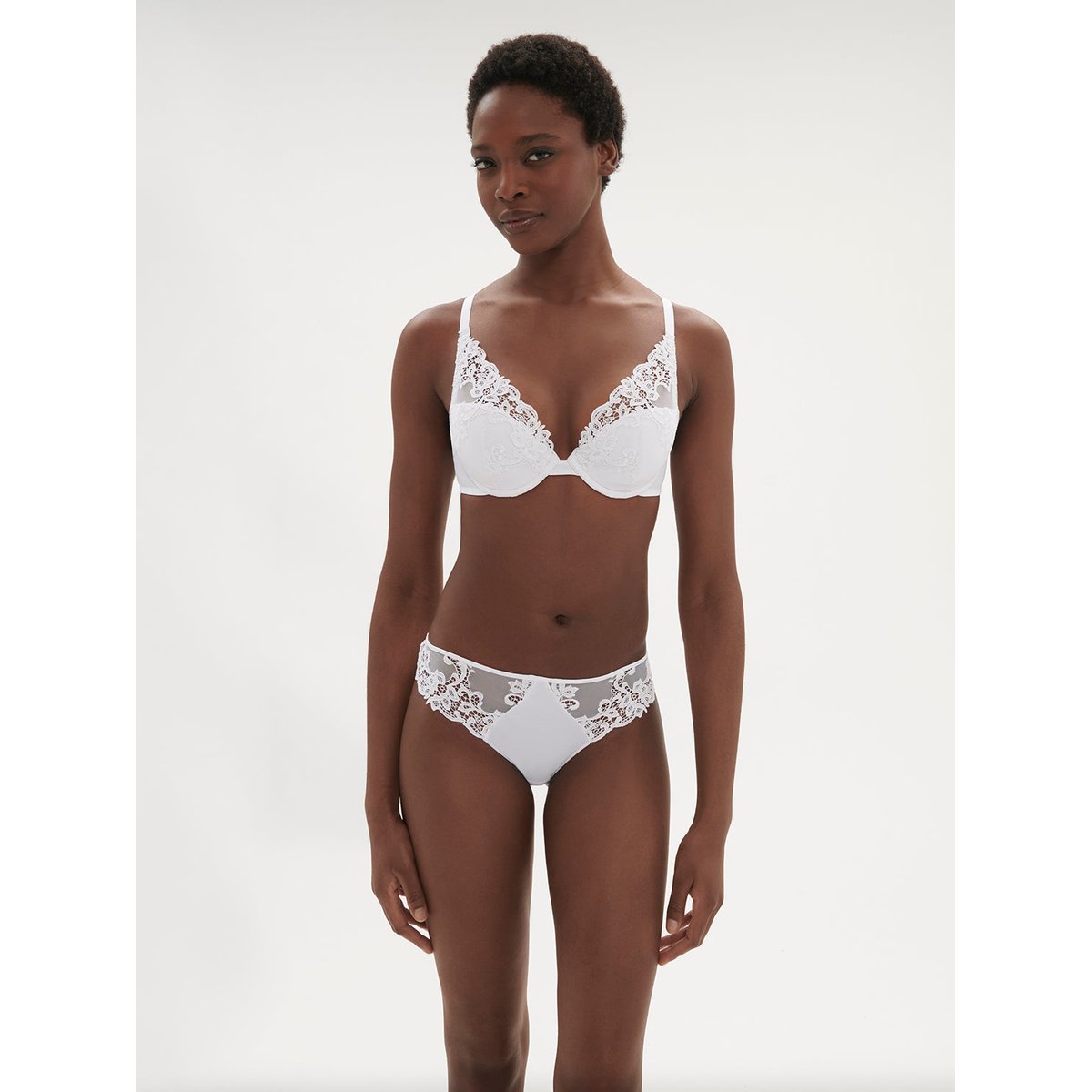 Soutien-gorge push-up décolleté plongeant, SAGA blanc, SIMONE PERELE