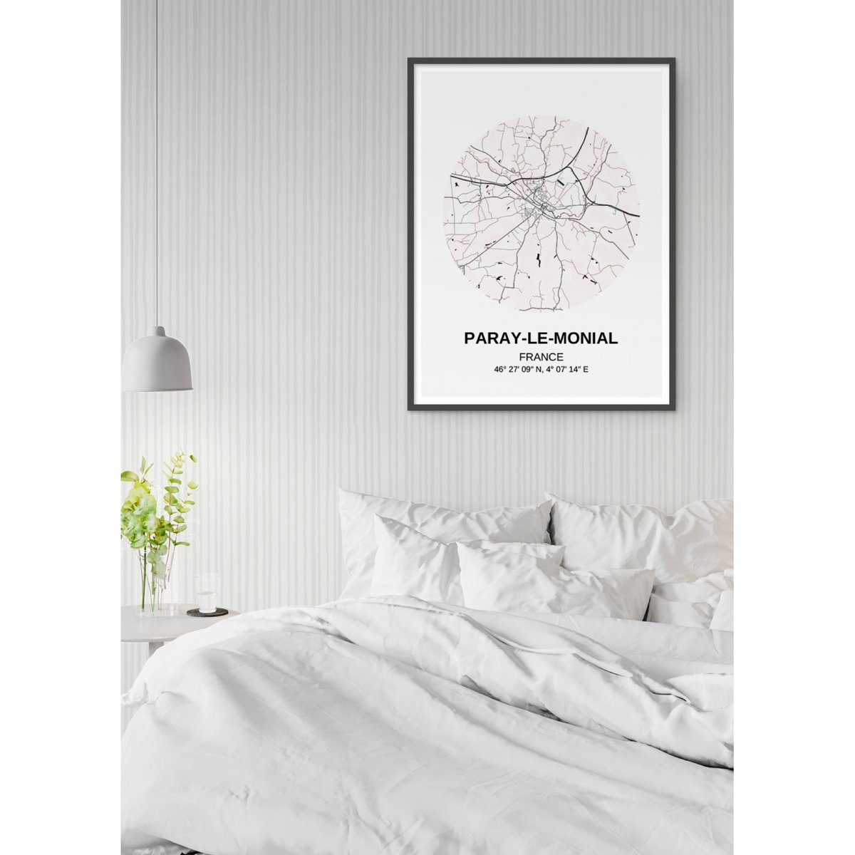 Affiche Carte Paray-Le-Monial blanc, L'AFFICHERIE