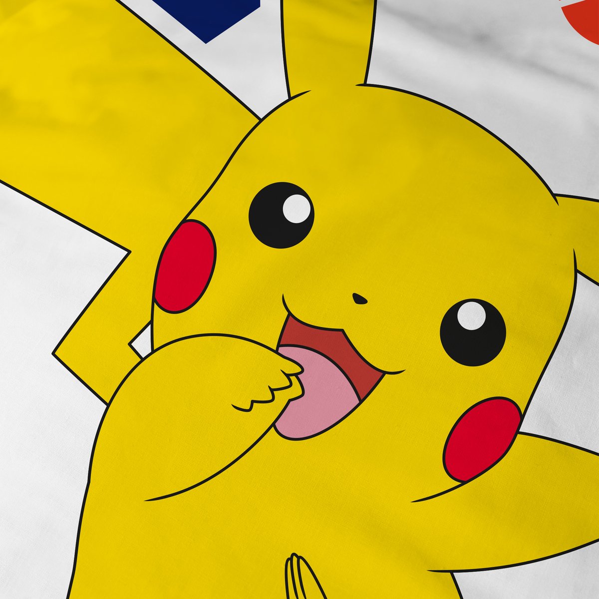 Parure de lit imprimée + drap housse 100% coton, ZIGGY blanc, POKEMON