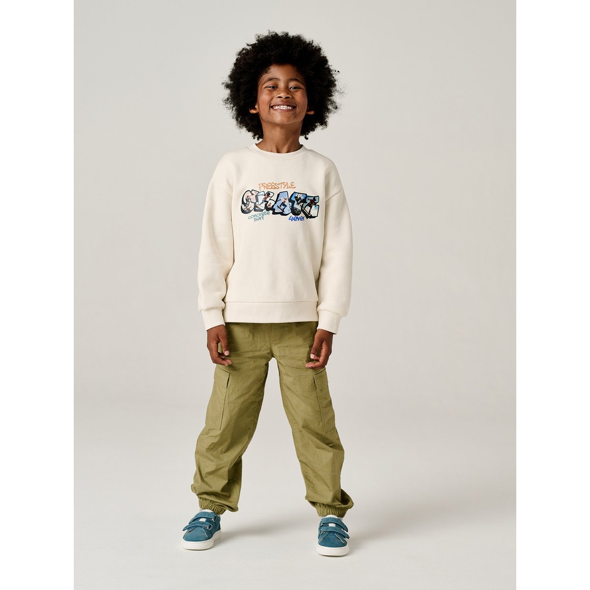 Sweat col rond surf écru, VERTBAUDET