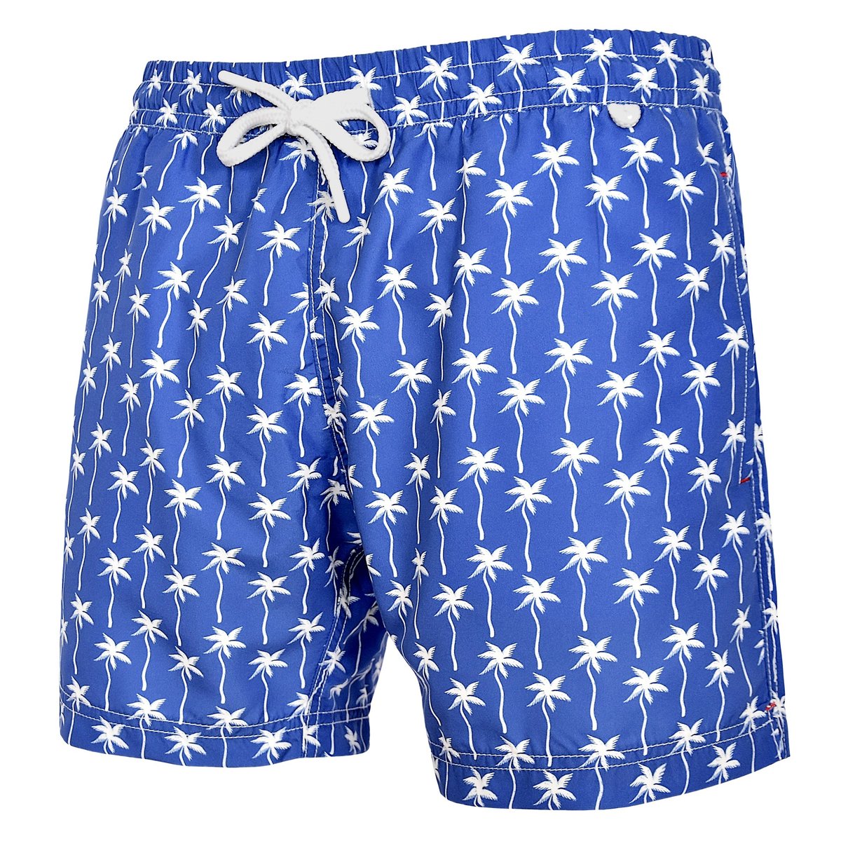 Short de bain Montauk 2678 white palms bleu, LES LOULOUS DE LA PLAGE
