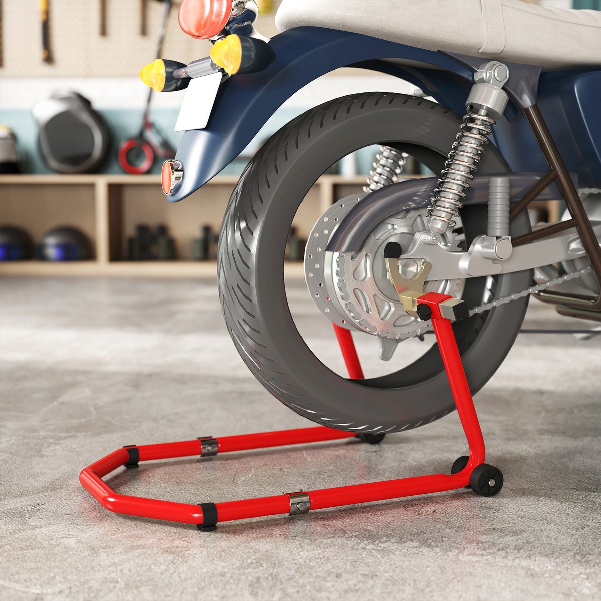 Support pour moto Acier Rouge rouge, HOMCOM