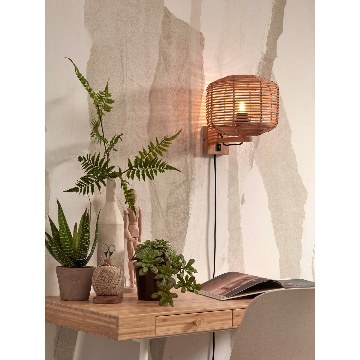 Lampe Murale Rotin TANAMI rotin, GOOD & MOJO