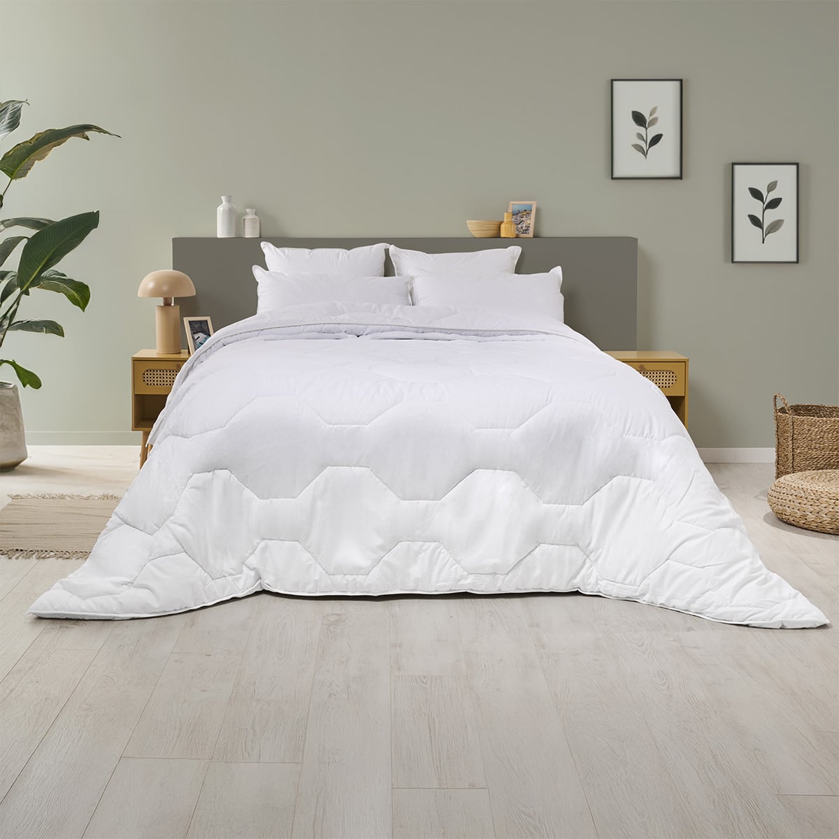 Pack Hôtel Couette Très Chaude + Oreiller(s) Qualité Percale blanc, BLEU CALIN