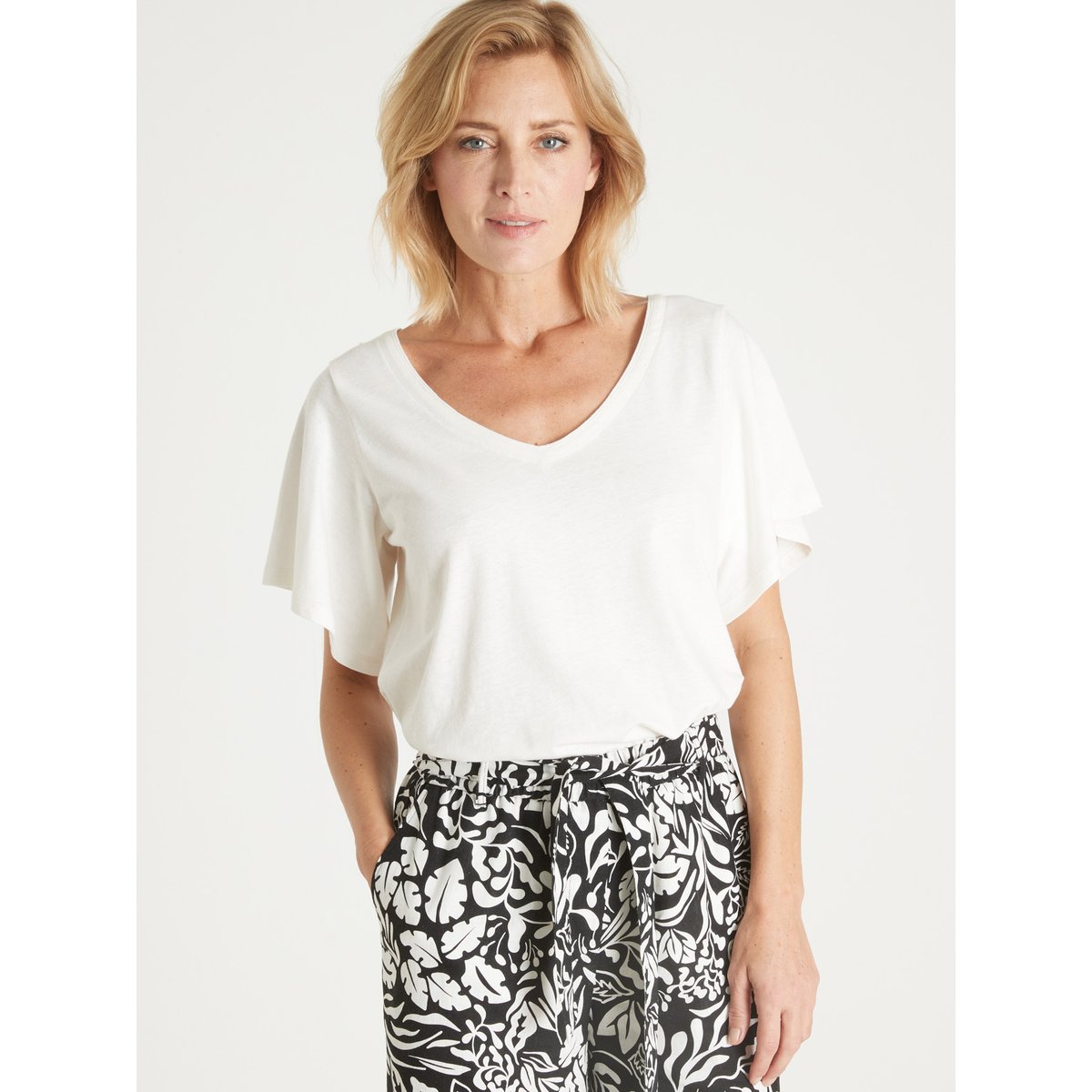 Tee-shirt dentelle au dos blanc, DAXON
