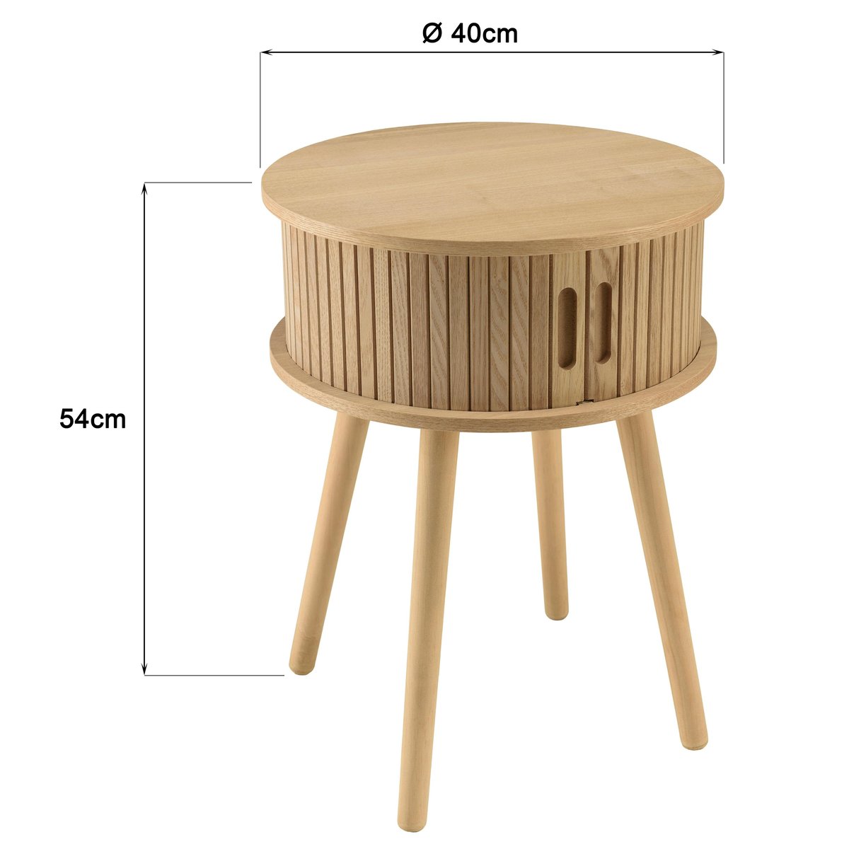 Table de chevet ronde en bois couleur naturelle D40cm CASTILLE bois naturel, PIER IMPORT