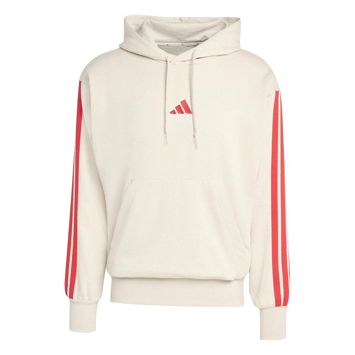 Sweat à capuche Essentiel 3 bandes gris/rouge, ADIDAS SPORTSWEAR