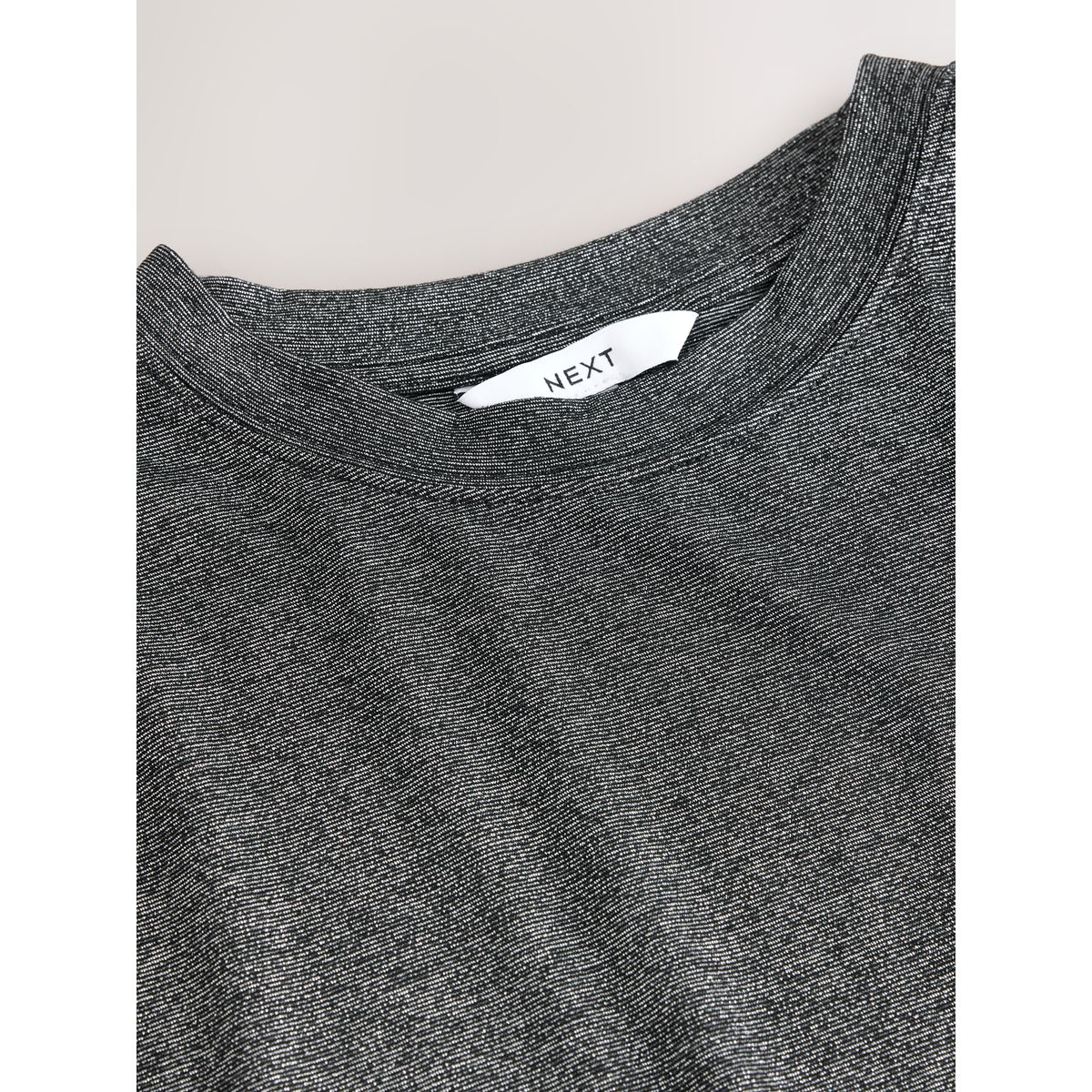 T-shirt droit à manches courtes scintillant argent, NEXT