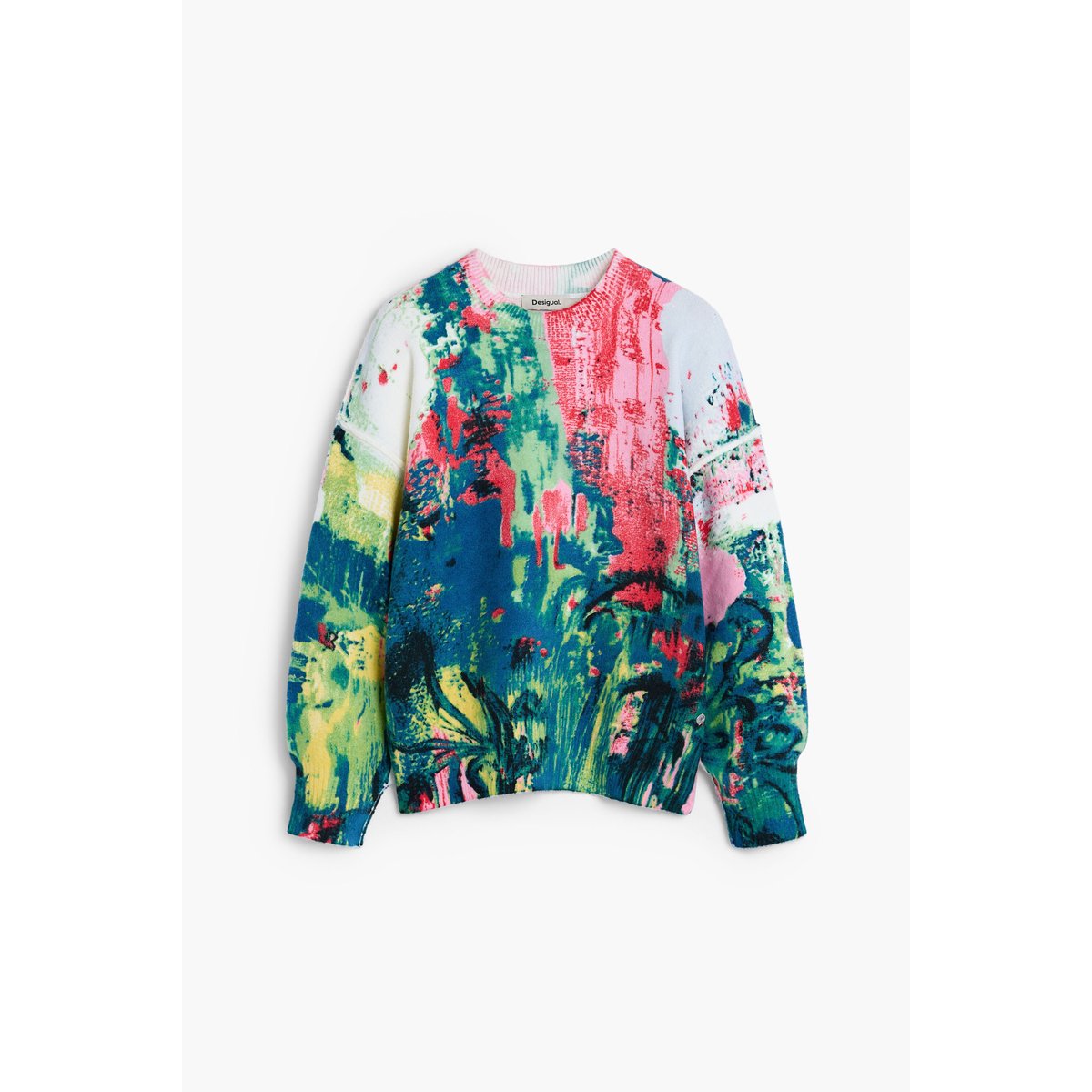 Pull arty imprimé vert, DESIGUAL