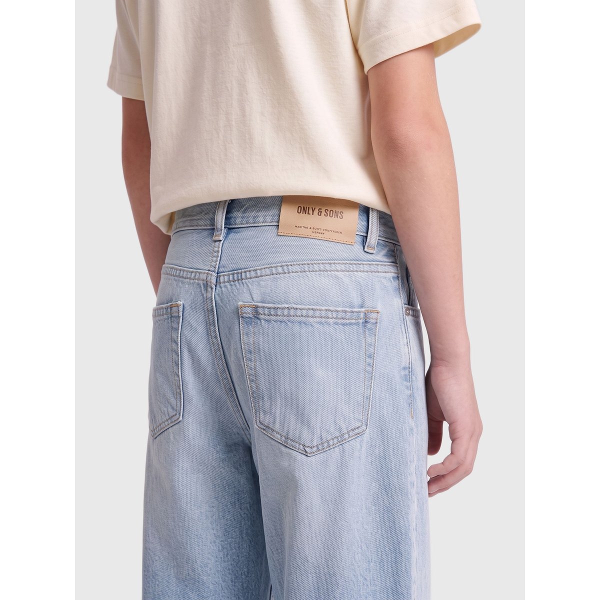Jean À Coupe Ample light blue denim, ONLY & SONS JUNIOR