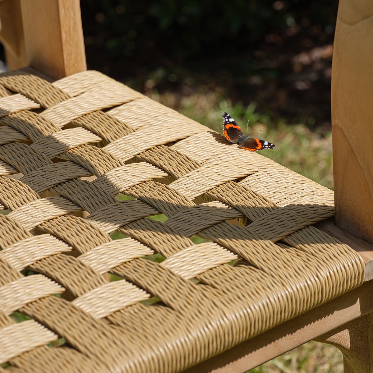 Lot de 2 chaises de jardin en teck et rotin PIANA naturel, BERAH GETAH