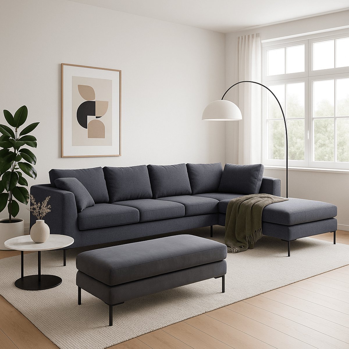 Repose-pieds en velours, GIANNI gris, KARE DESIGN