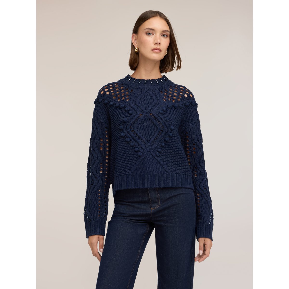 Maille ajourée bleu, MOTIVI