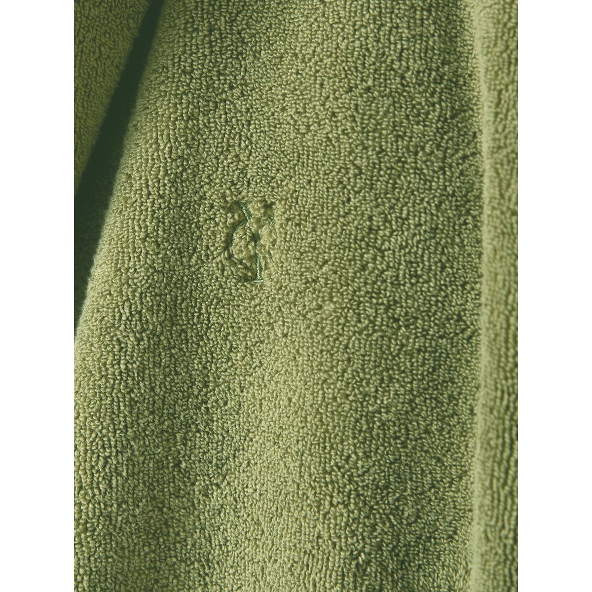 Peignoir éponge à col châle kaki, CYRILLUS