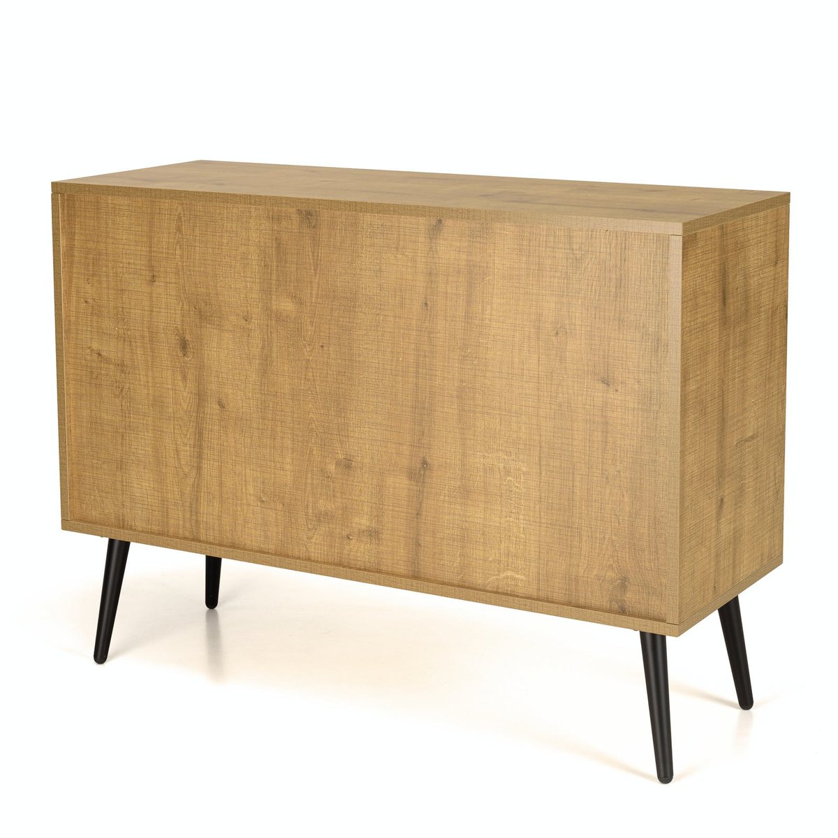 Petit buffet bois effet cannage 2 portes coulissantes ALCUDIA bois naturel, PIER IMPORT