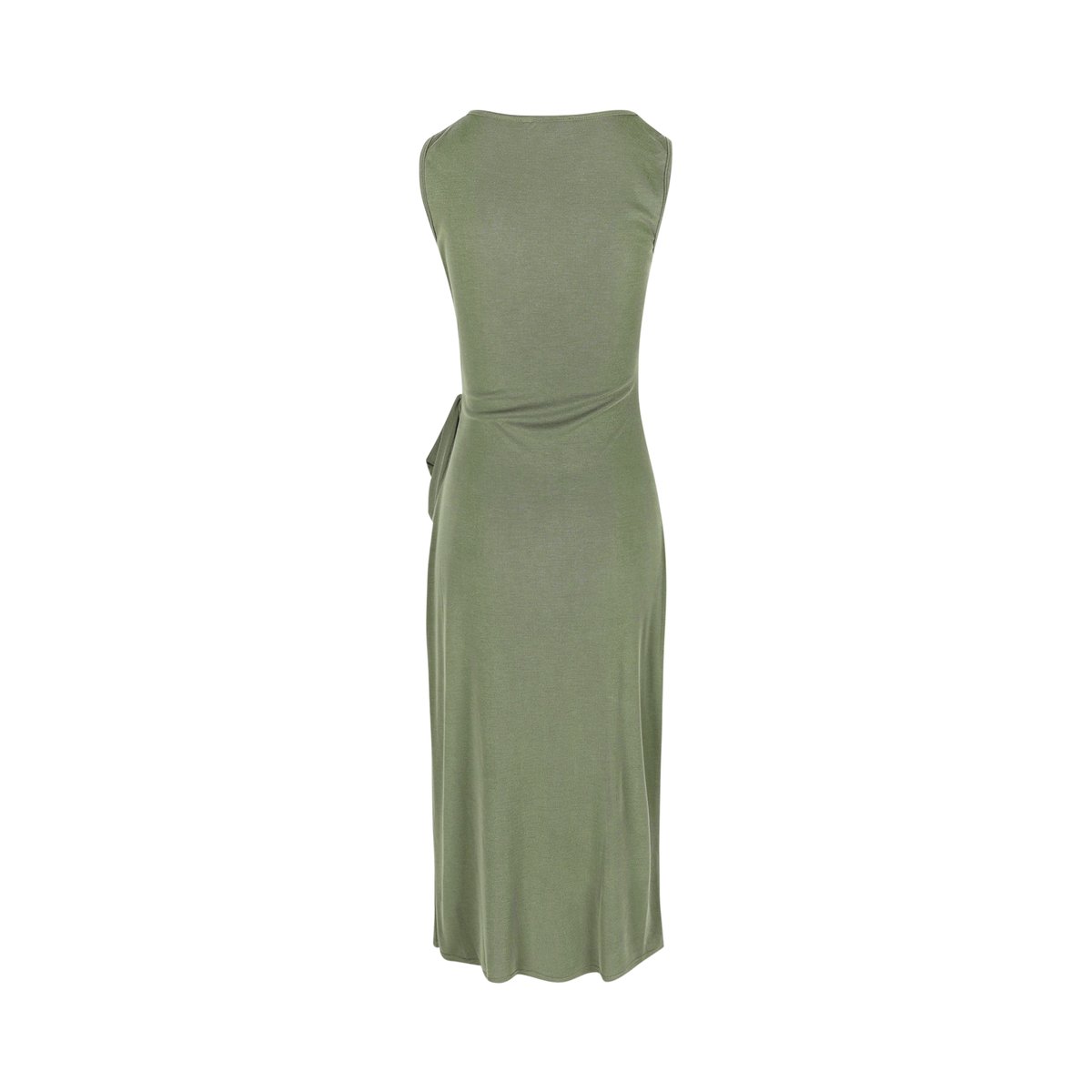 Robe midi nouée sans manches khaki, LOLALIZA