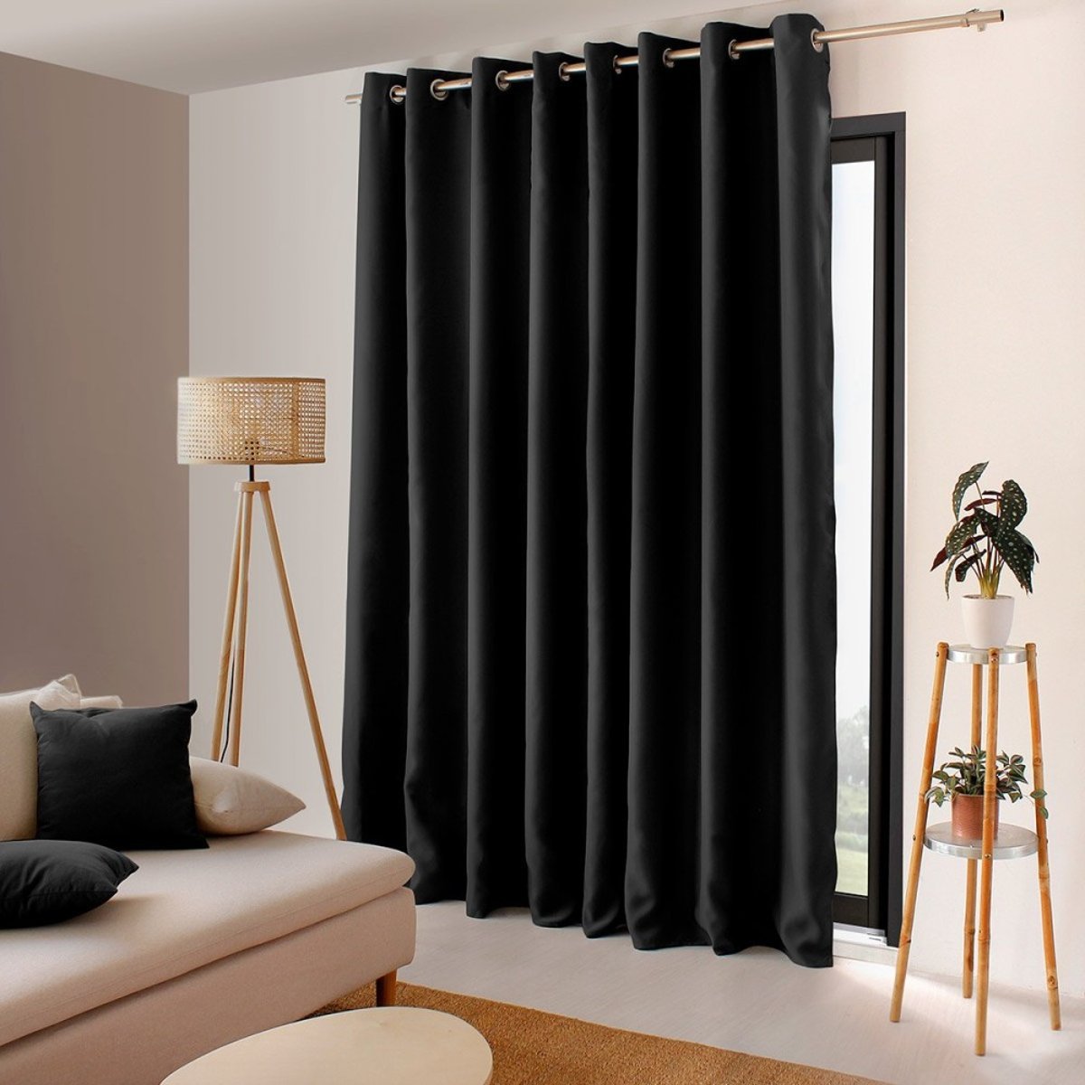 Rideau Occultant Grande Largeur 300x240 Basic Noir noir, DECORATIE