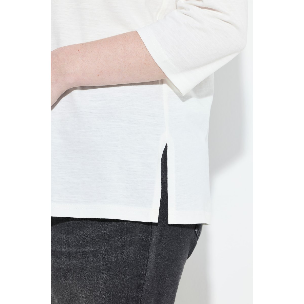T-shirt à message blanc cassé, ULLA POPKEN