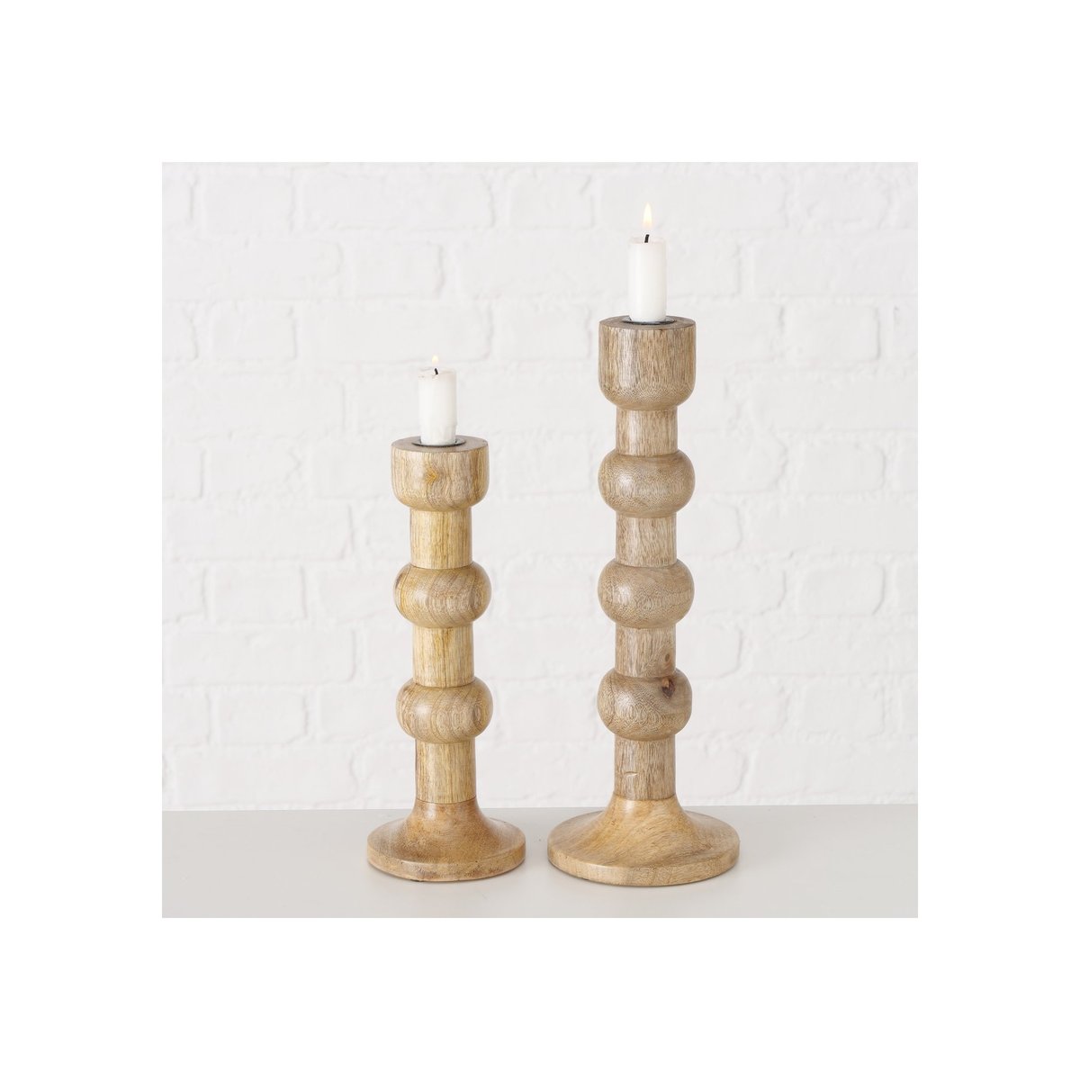 Set de 2 chandeliers en bois de mangue bois, WADIGA