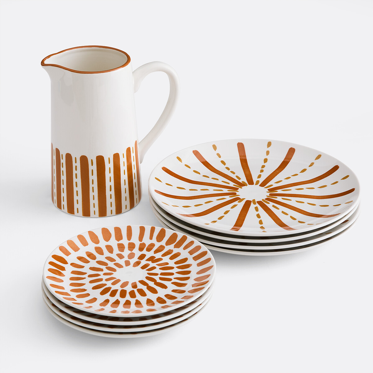 Set von 4 Desserttellern aus Steingut, RIVERI orange/gelb, LA REDOUTE INTERIEURS