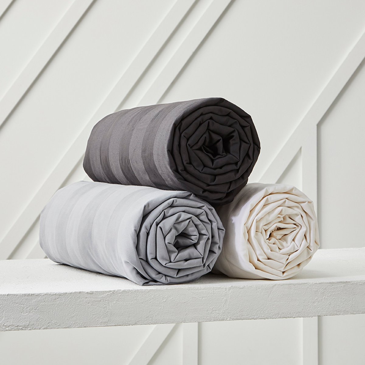 Drap housse 2 personnes uni coton grand bonnet PRESTIGE gris, TODAY