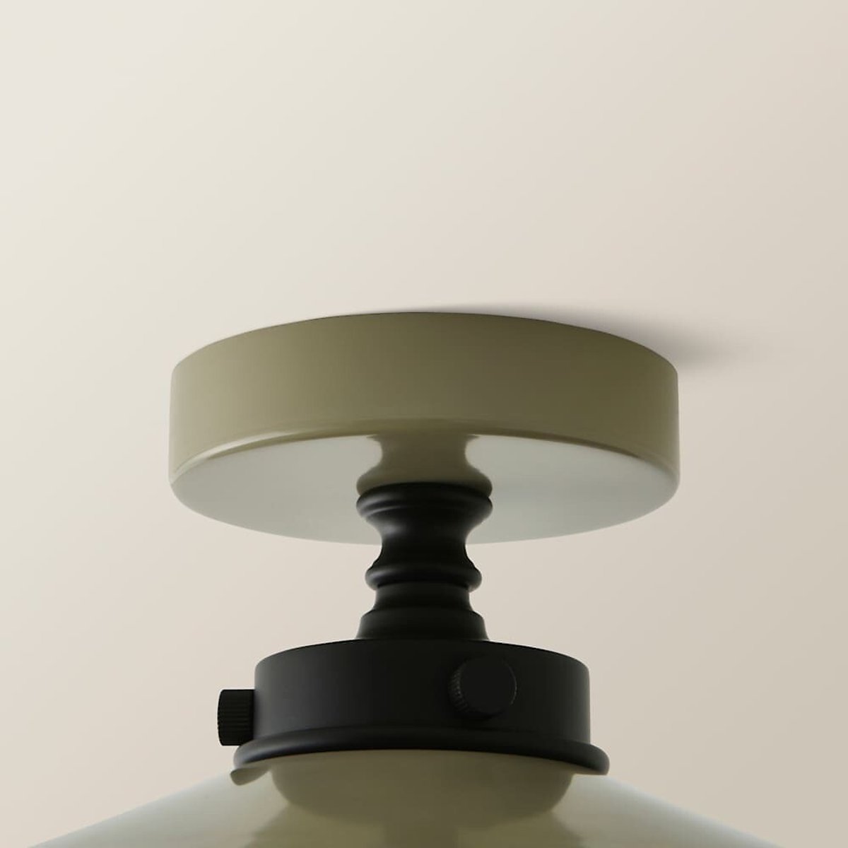 Hadley Rolled Edge Flush Ceiling Light green, SO'HOME