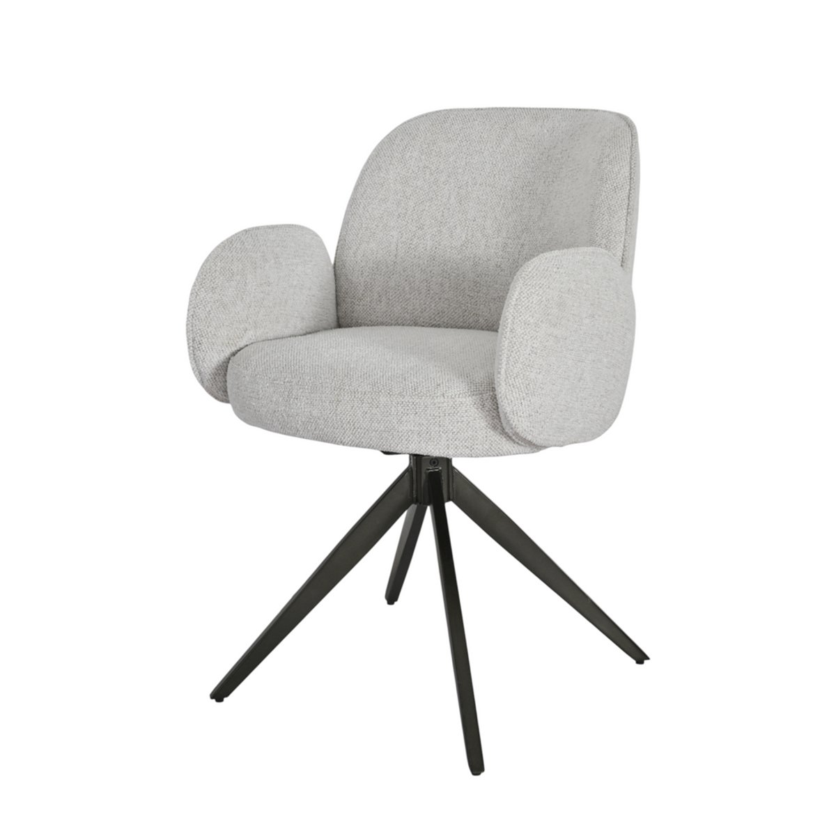 Chaise repas accoudoir tissu beige, ZAGO