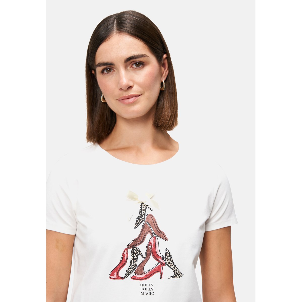 Shirt mit aufdruck und schleife patch creamred, ZERO