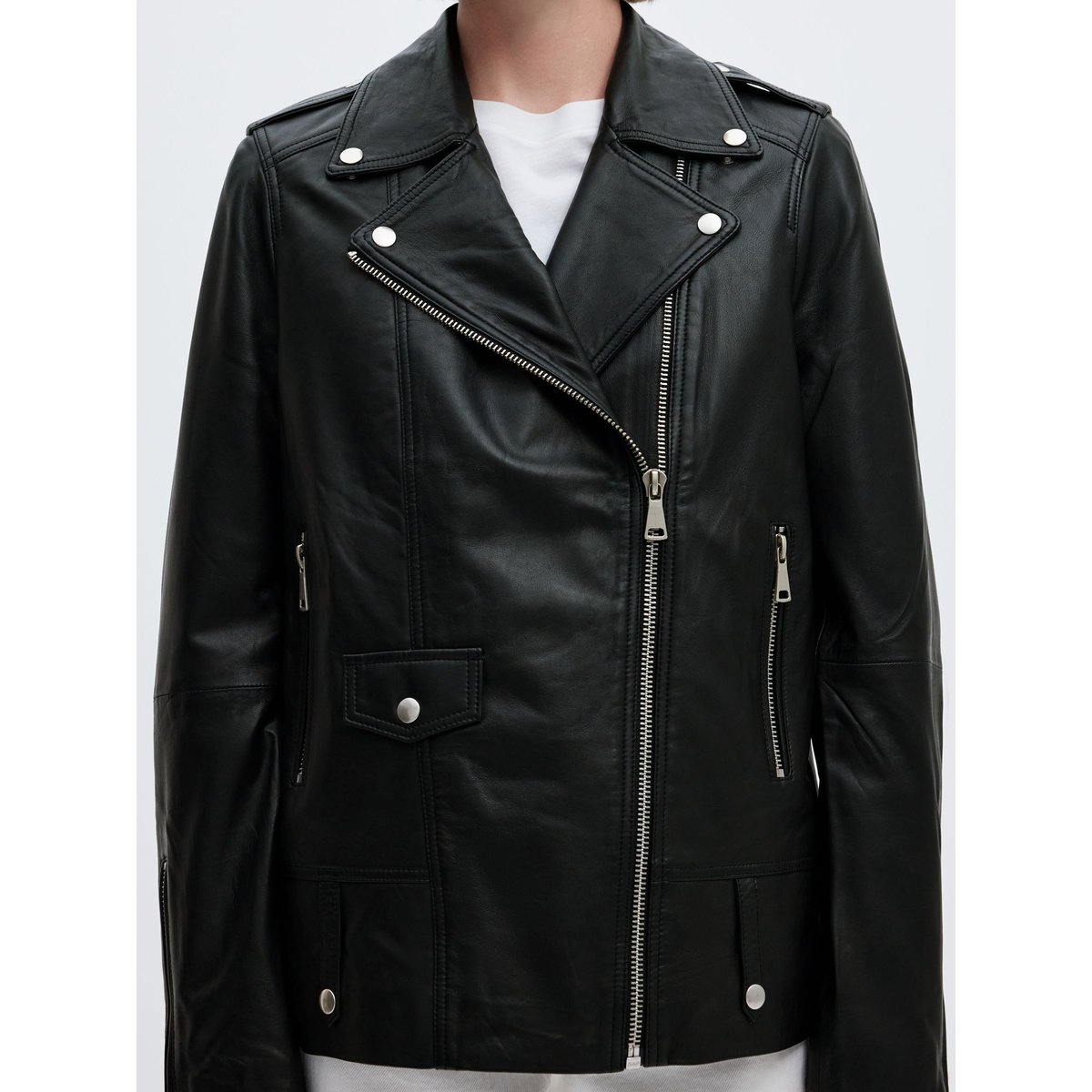 Veste En Cuir black, SELECTED