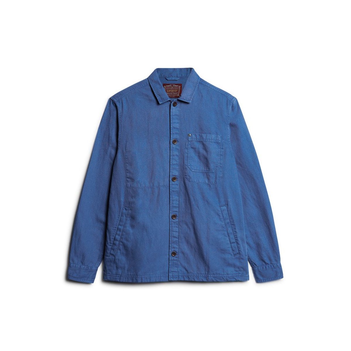 The Merchant Store - Surchemise en lin mélangé bleu pur, SUPERDRY