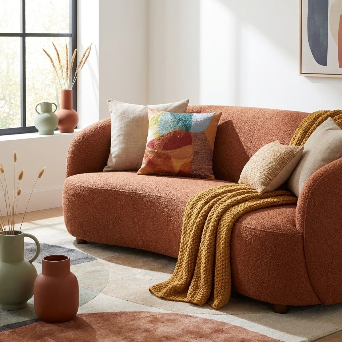 Coussin brodé Envolée Douce multico, EDEN