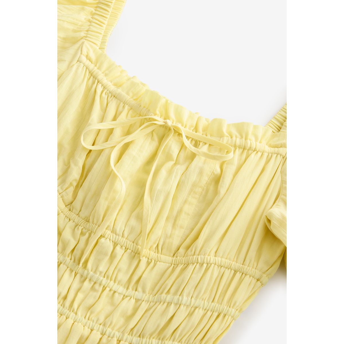 Robe mi-longue à manches bouffantes jaune, NEXT