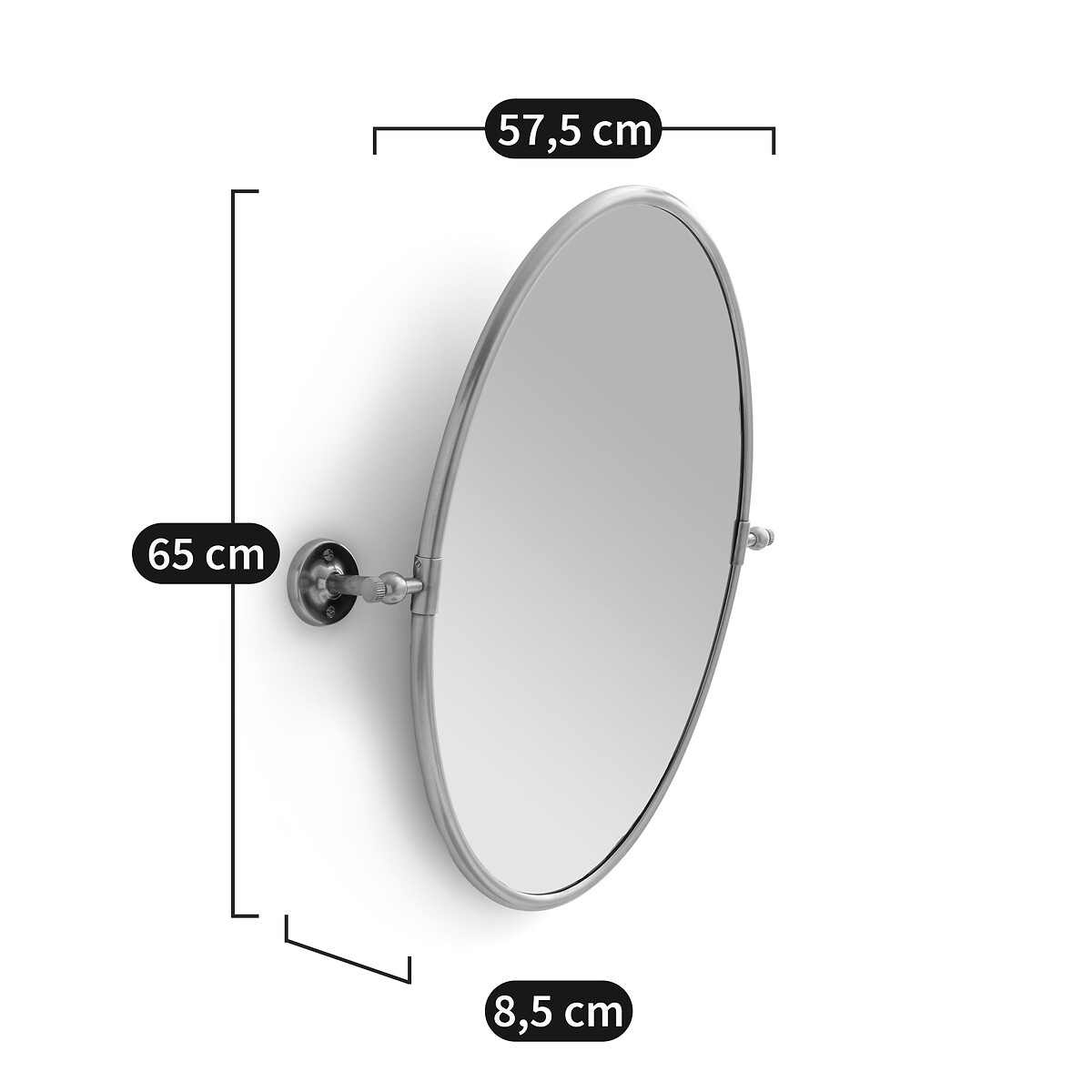 Specchio ovale girevole H65 cm, Cassandre ottone, AM.PM