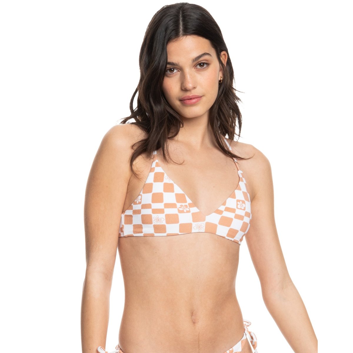 Haut de maillot de bain bikini triangle CHECK IT. marron cork flower box, ROXY