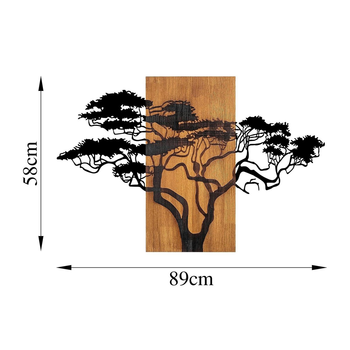 Décoration murale métal et bois – Acacia noir, PIER IMPORT