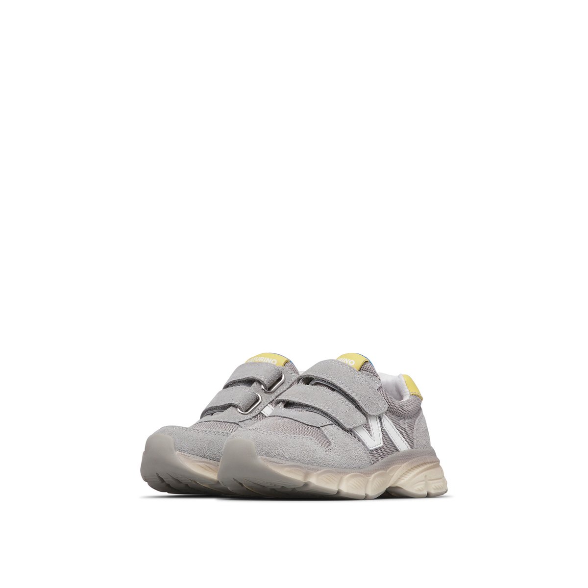 Sneakers en cuir et tissu MIZOLE VL. gris-, NATURINO