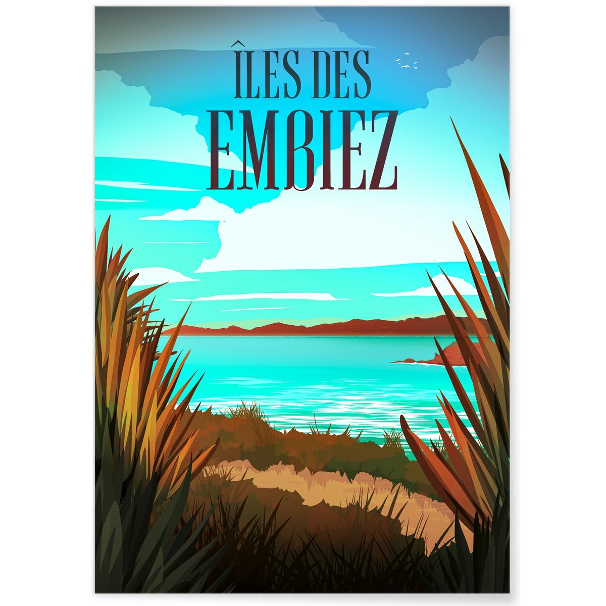 Affiche Îles des Embiez blanc, L'AFFICHERIE