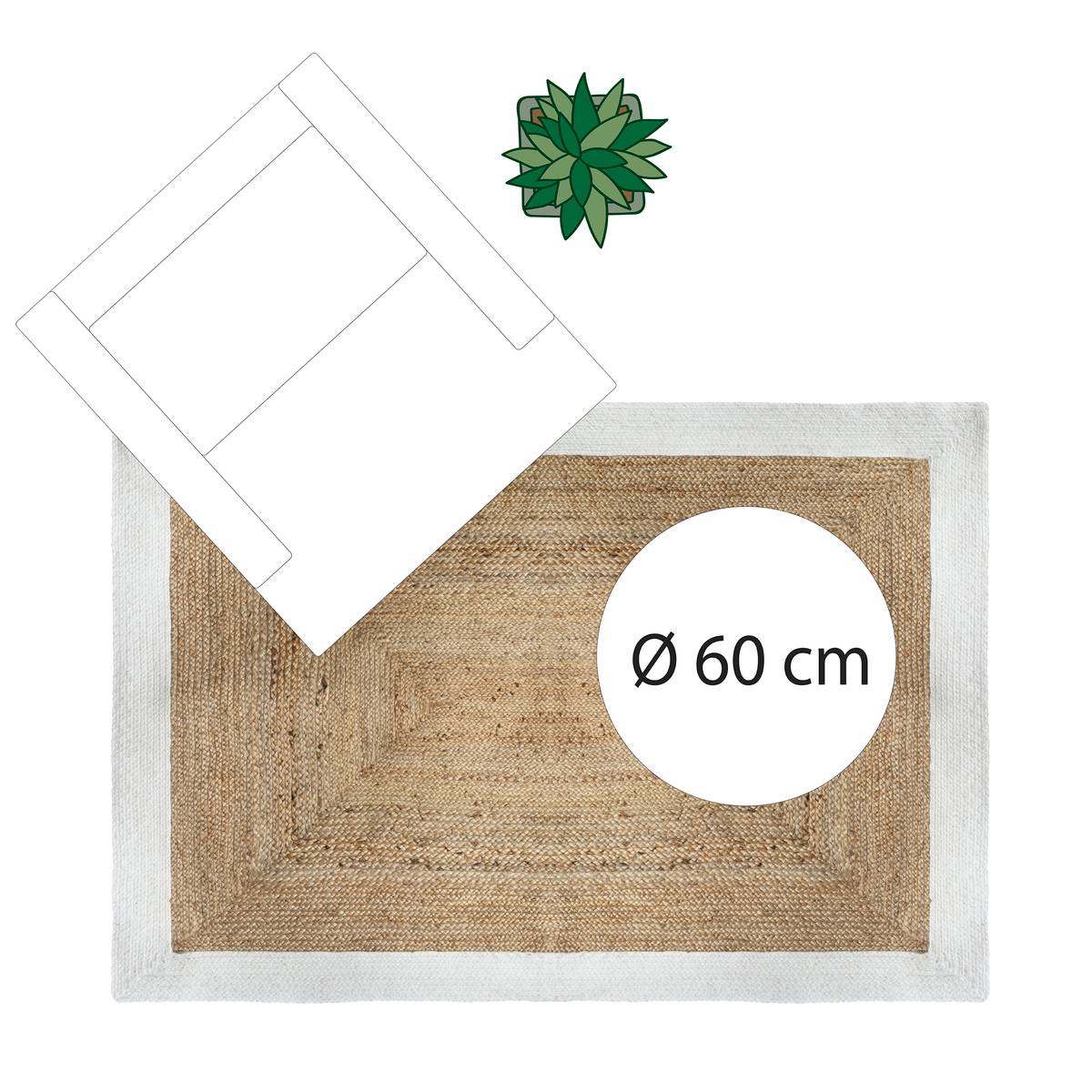 Tapis KAHI blanc, ATMOSPHERA